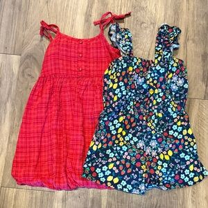 Old Navy Floral Print romper and added dress